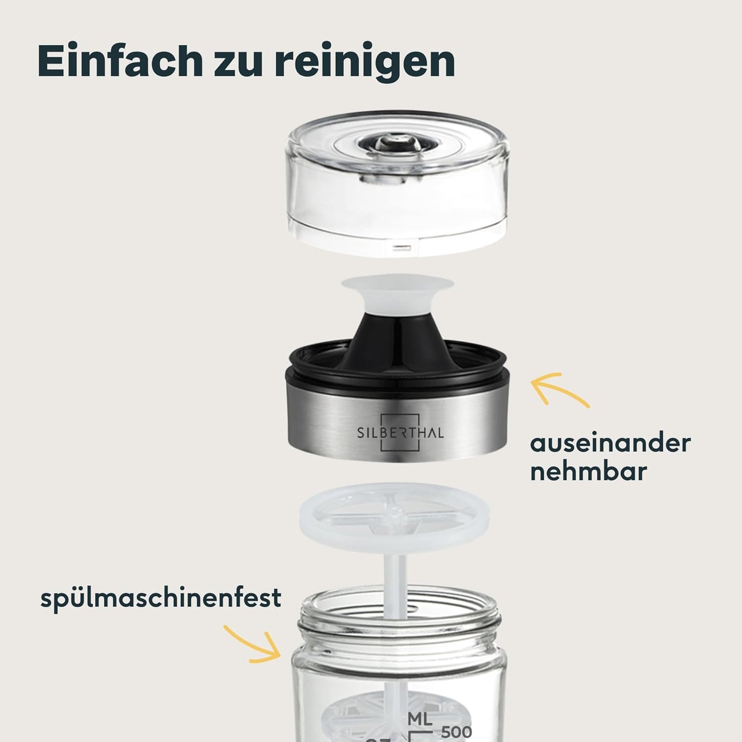 Dressing-Shaker mit Mischeinsatz