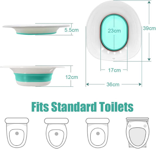 Faltbares Sitzbad mit Spülung für Toilette