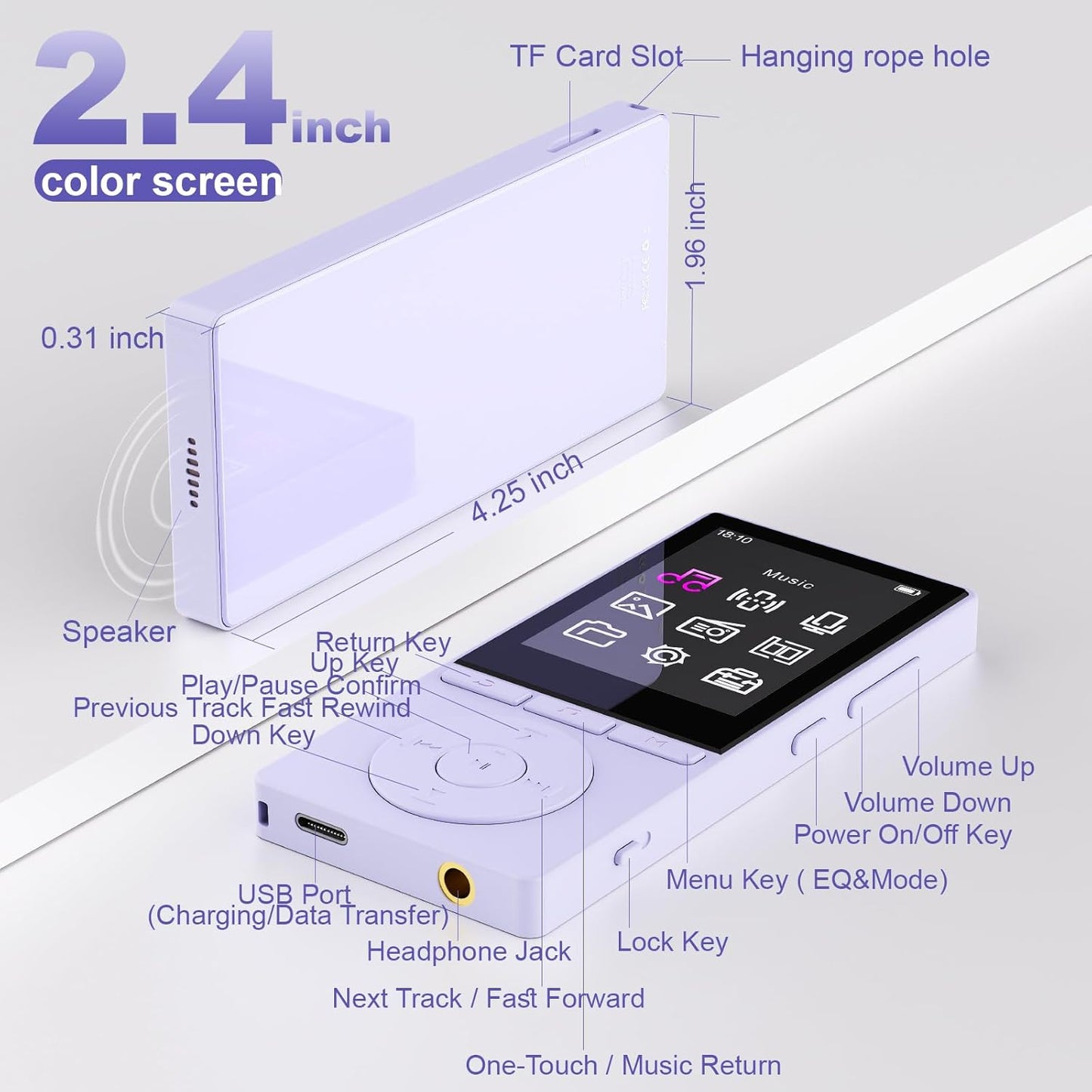MP3-Player mit Bluetooth, Violet