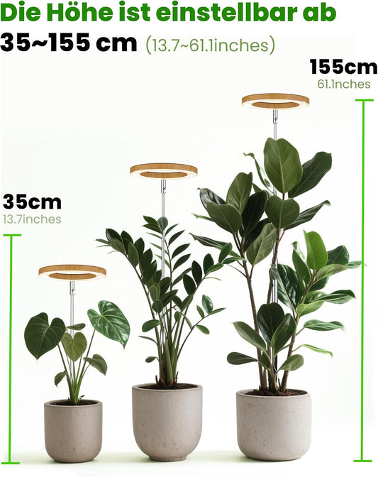 2er-Set LED-Wachstumslampe für Zimmerpflanzen, Wood Grain 2 PCS