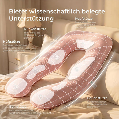 U-Lite Schwangerschaftskissen mit Baumwollbezug, Gestrickte Baumwolle-rosa