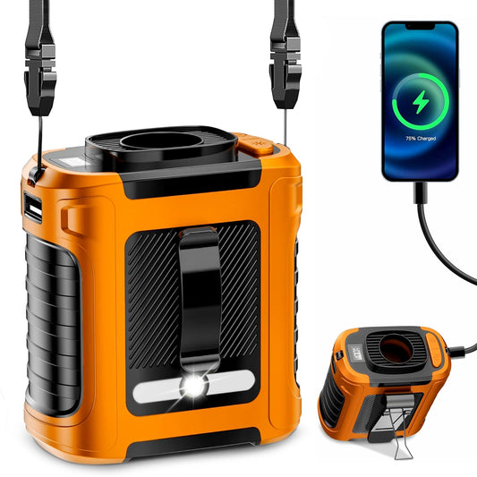 Tragbarer USB-Clip-Ventilator, Orange