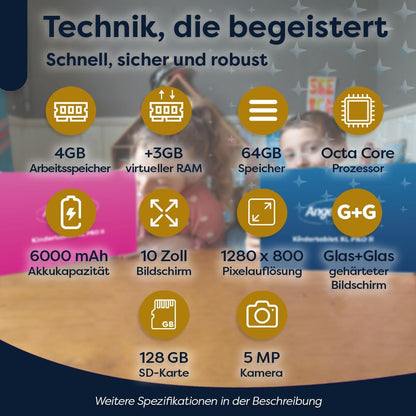 XL Pro II Tablet für Kinder, blau