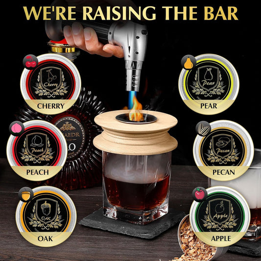 Cocktail Smoker Kit mit 6 Holzchips und Taschenlampe