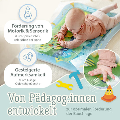 TummyTime Wassermatte Baustelle XXL, Baustelle (himmelblau)