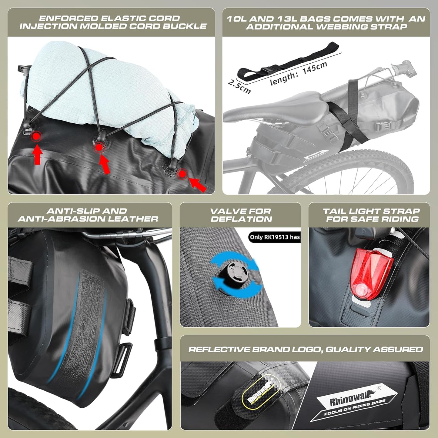 Wasserdichte Velo-Satteltasche, 13L