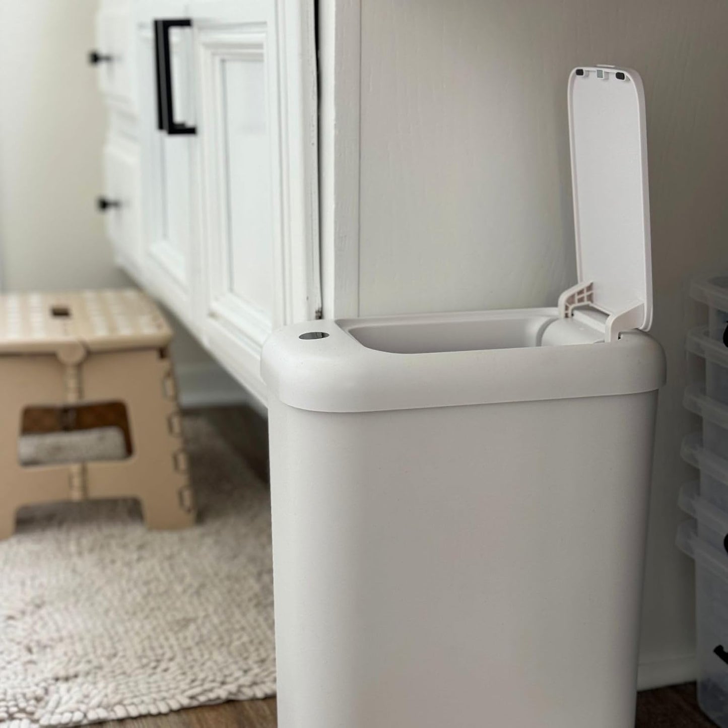 Automatischer Sensor-Mülleimer mit Innenbeleuchtung, 10 Liter-Sensor Weiss