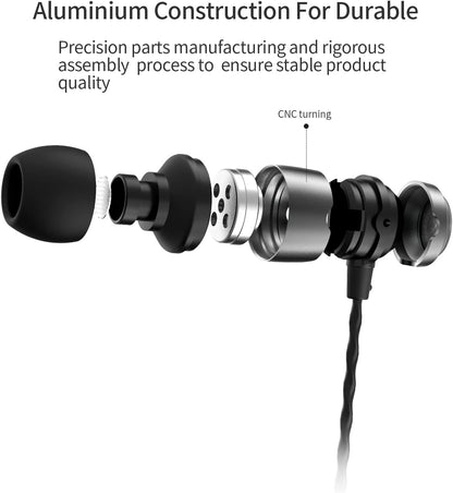 In-Ear HiFi Kopfhörer E50C mit Mikrofon und Fernbedienung, Gun Kabelgebunden mit Mikrofon & 3-Button-Remote