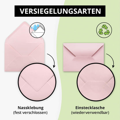 Briefumschläge DIN C6 (200 Stück), 200 Umschläge 16-Rosa