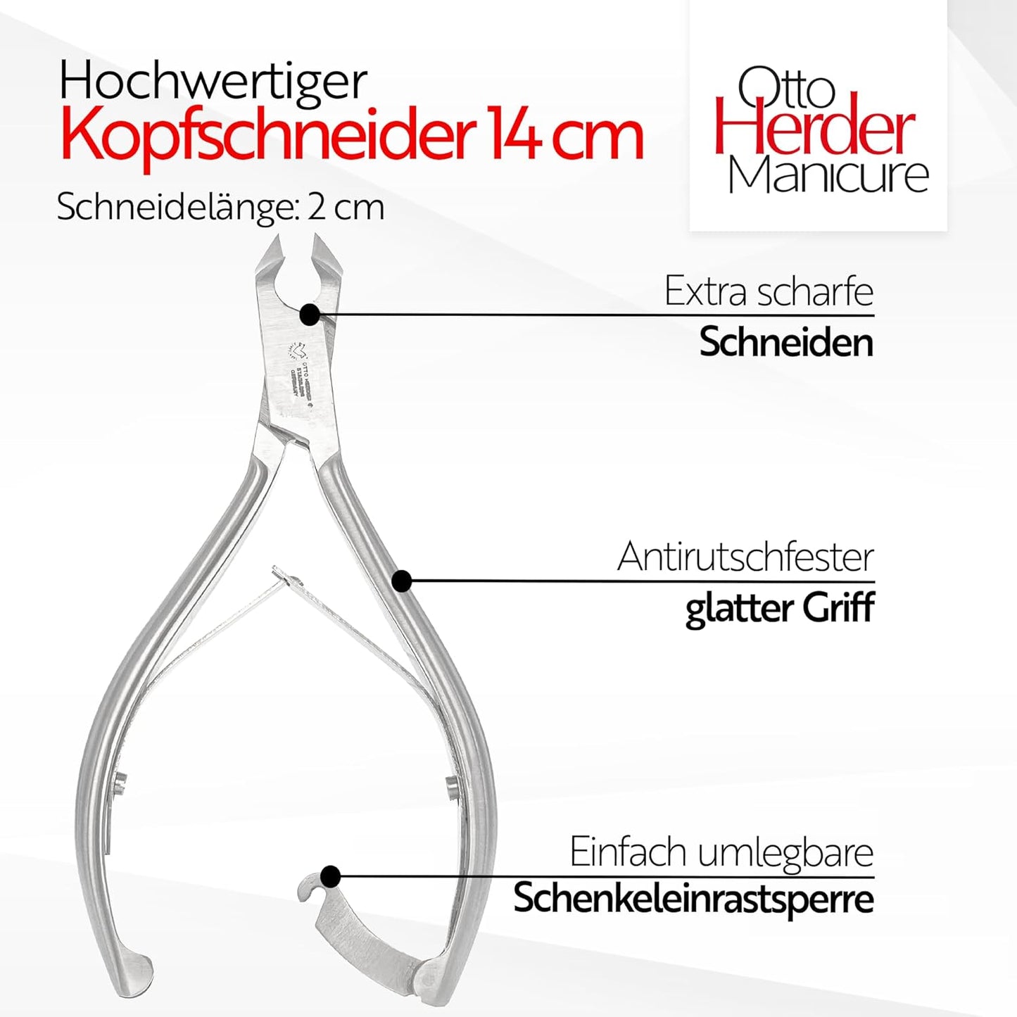Fussnagelzange, Kopfschneider 2 cm Schnittlänge