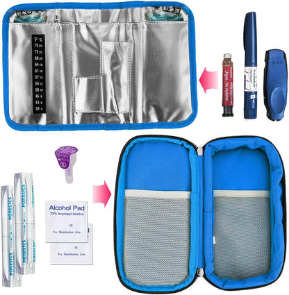 Insulin Kühltasche für Diabetiker mit Kühlakkus, 01 Y1-blau