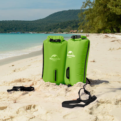 Aufblasbarer Trockensack mit Schwimmhilfe 18L, Leuchtendes Grün