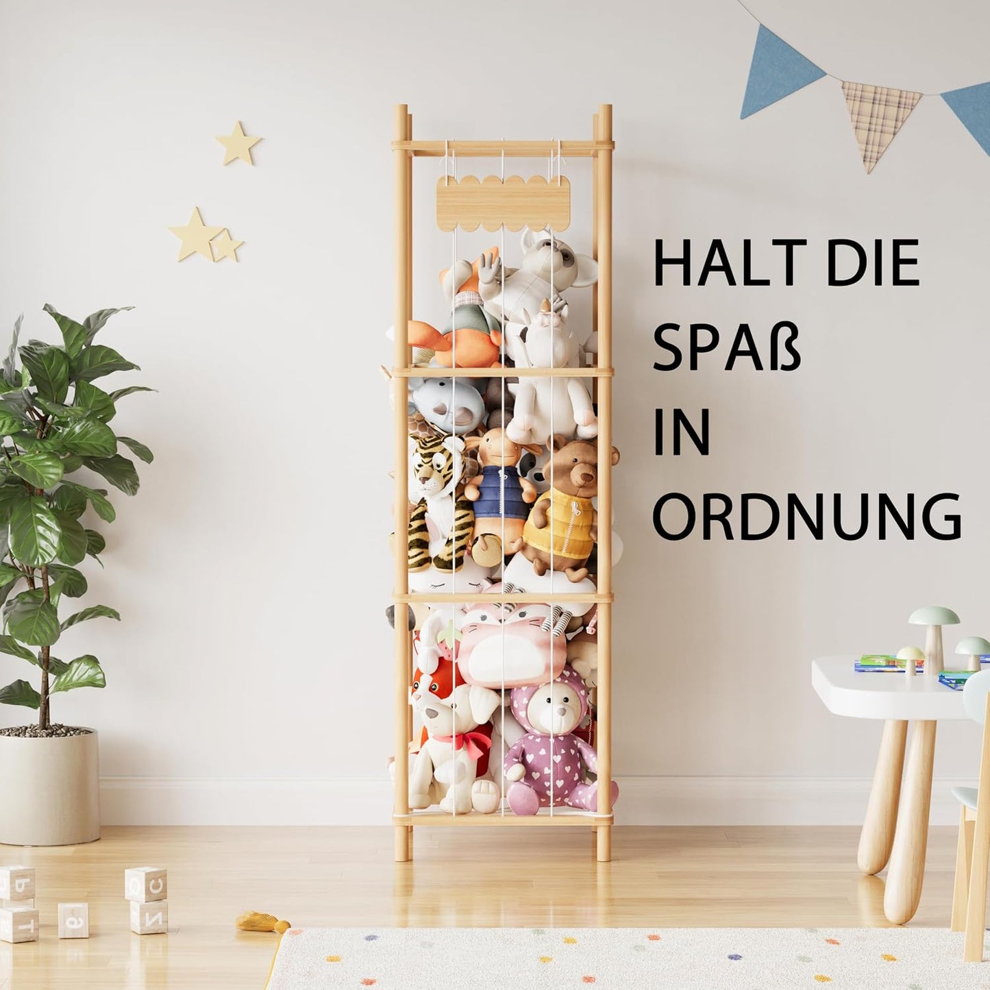 Stofftier Aufbewahrungskäfig, Natur 40 cm Breit