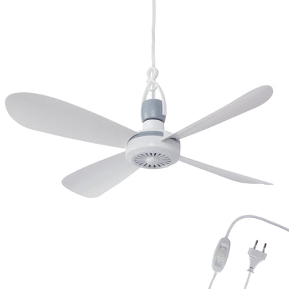 Mobiler Deckenventilator mit Schalter und Aufhänger, Weiss
