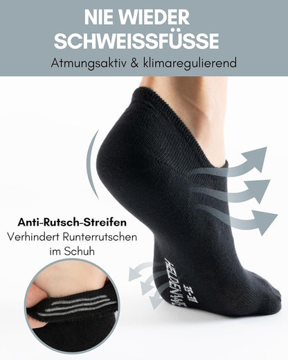 Füsslinge ohne Verrutschen und atmungsaktive, 39-42 10x Schwarz