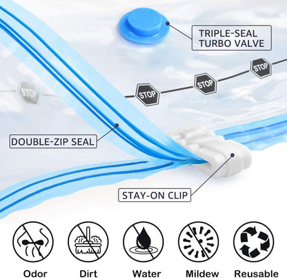 Vakuumbeutel-Set für Kleidung (15 Stück), 15 Stück (1XXL,2XL,5L,5M,2S)