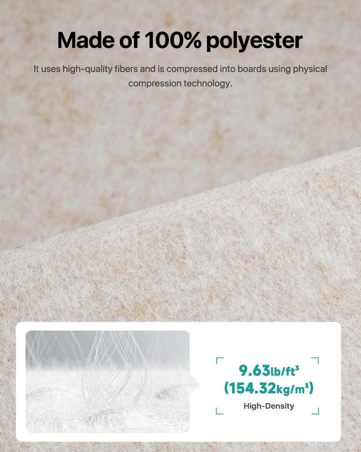 Selbstklebendes Akustikpaneele-Set, 18 Stück Beige