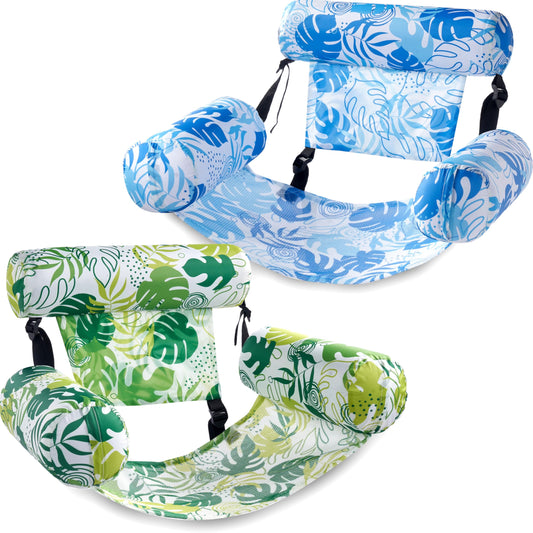 Aufblasbare Pool-Schwimmstühle, 2er-Set, Blumenmuster