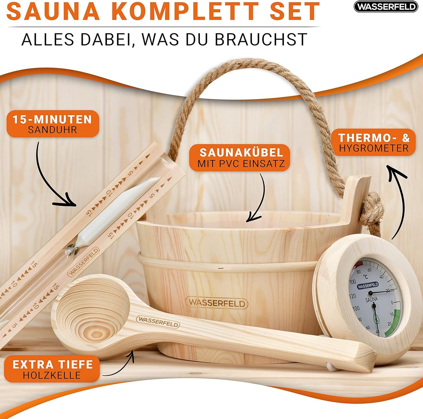 Saunaeimer-Set, 4 Liter