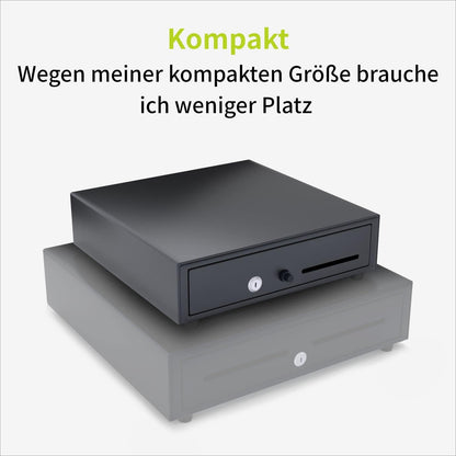 AC335PBK Kassenschublade mit Druckknopf, Öffnen mit Drucktaste 33 cm