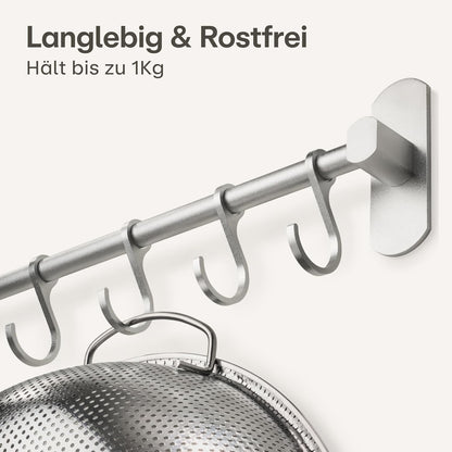 Hakenleiste für Küche mit 8 Haken