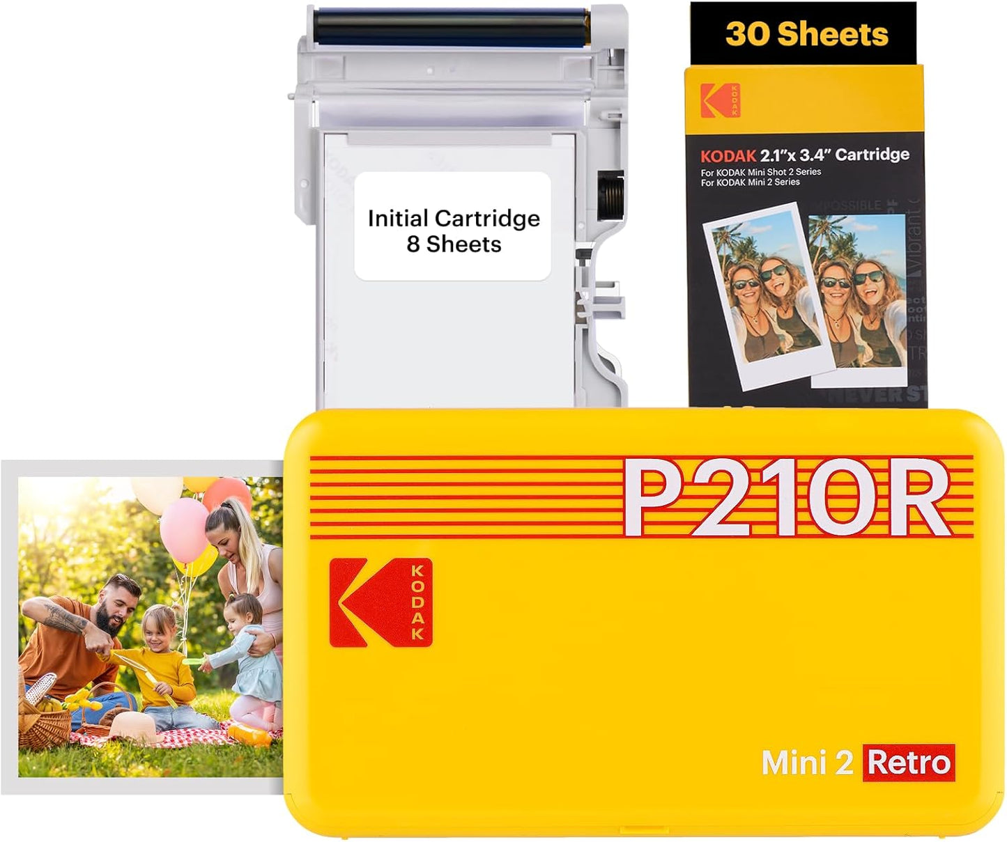 Mini 2 Retro Fotodrucker P210R, Drucker + 68 Blatt / Gelb