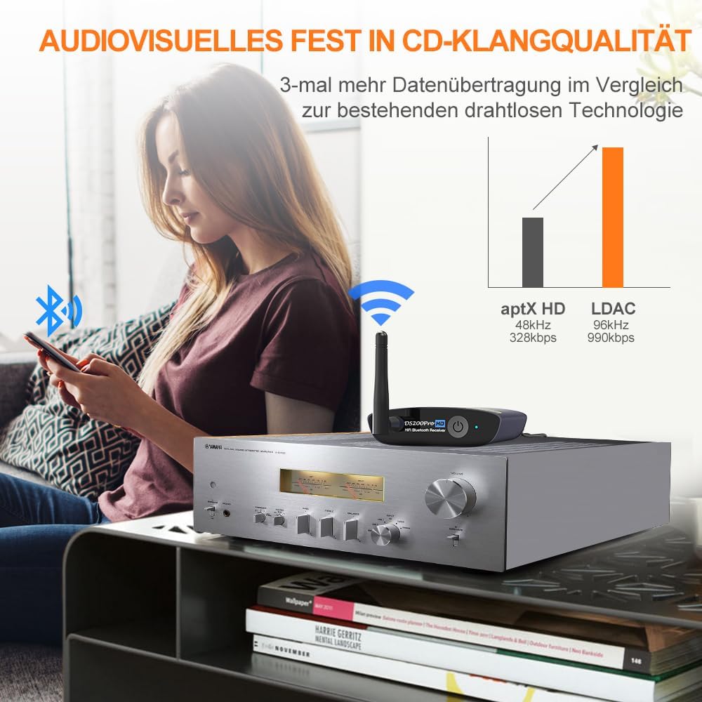 HiFi Bluetooth Musikempfänger DS200Pro mit LDAC und aptX HD, Blau
