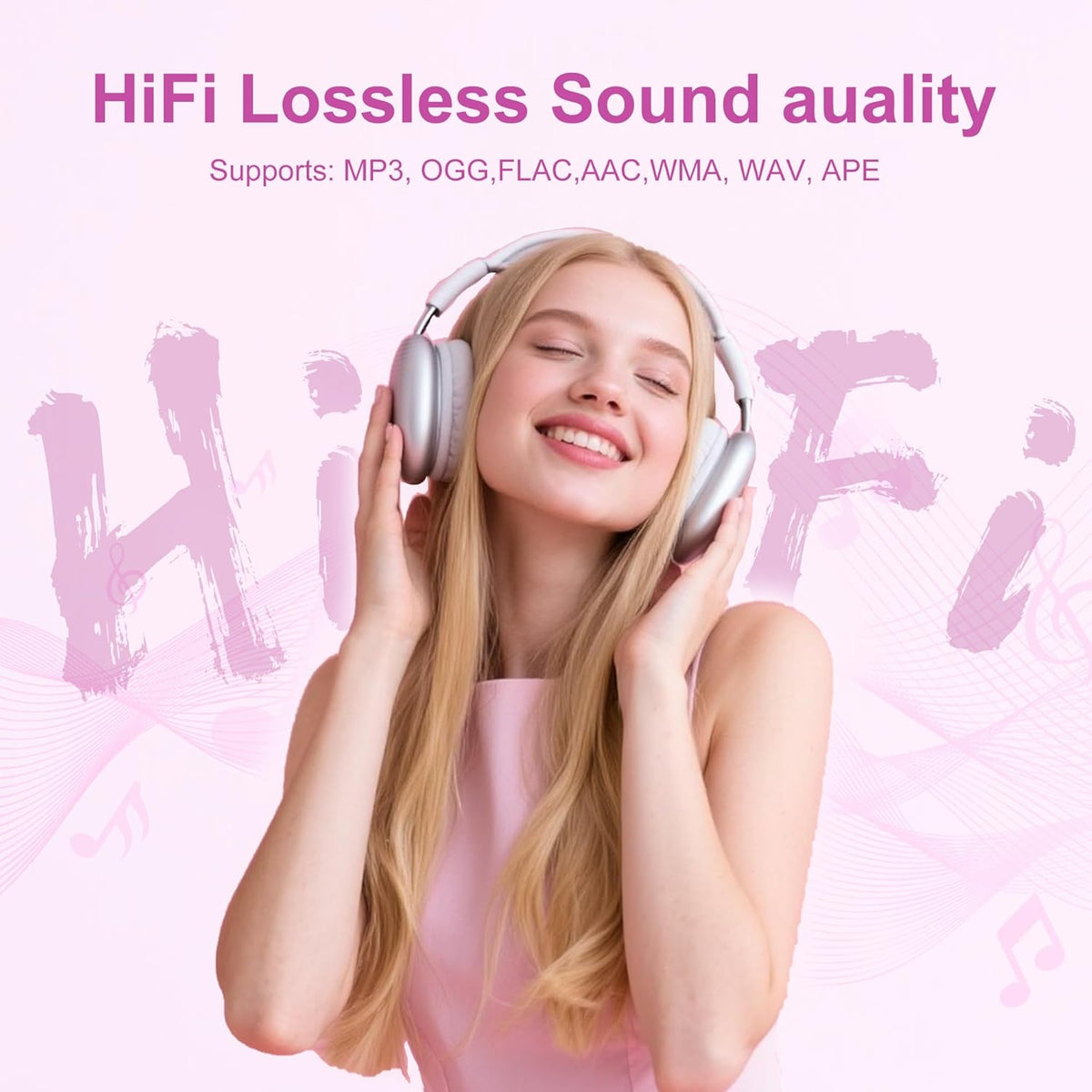 MP3-Player mit Bluetooth 5.3 & HiFi-Klang, Rosa
