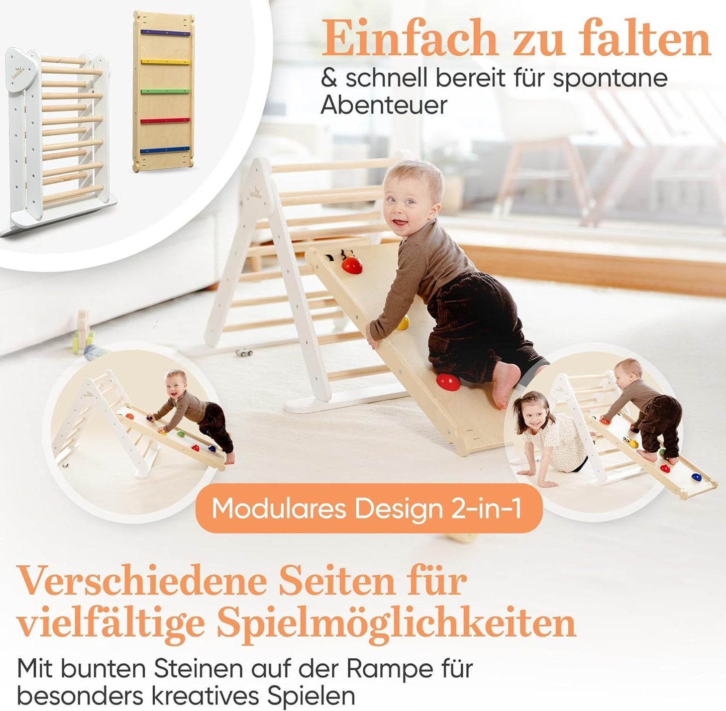 Kletterdreieck für Kinder (Indoor & Outdoor), 2T-Weiss