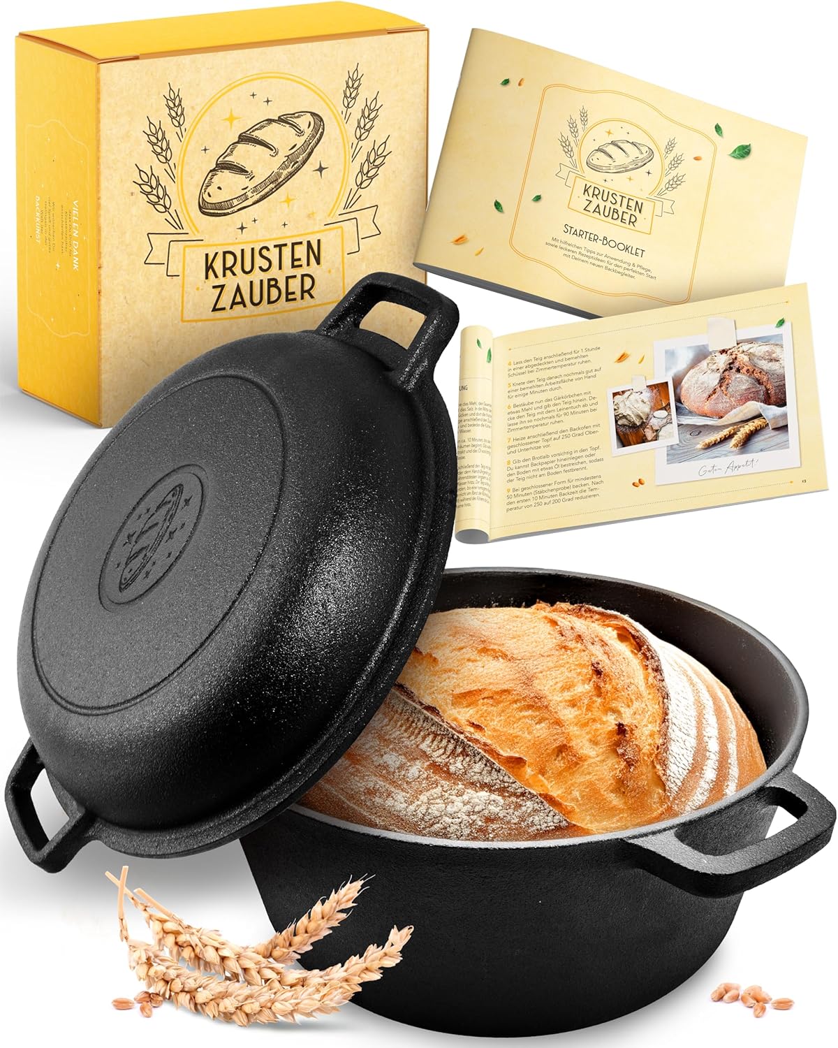 Gusseisen-Brotbacktopf mit Deckel, Topf 4,7l - einzeln