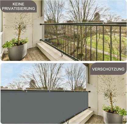 Balkon Sichtschutz UV- und wetterfest, 0.9x6m Anthrazit
