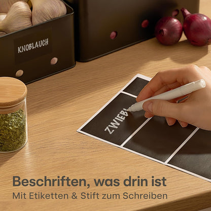 Kartoffel-, Knoblauch- und Zwiebel-Aufbewahrungsboxen-Set, 3-teilig
