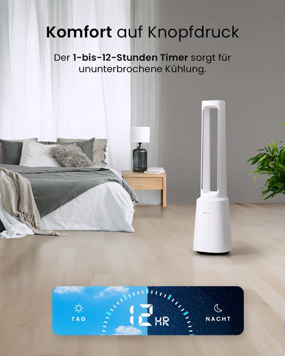 OmniAir Turmventilator mit Luftreiniger, Ohne App / Weiss