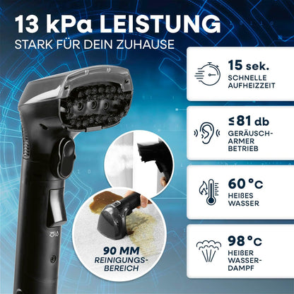 Polster- & Teppichreiniger Vapore Pro Steam 3in1, Schwarz Pro Steam Touch 2000W