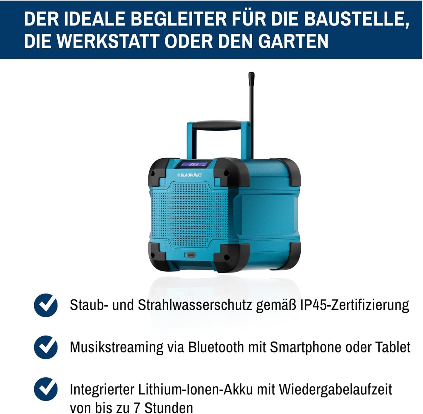 BSR 40 Baustellen-Radio mit Bluetooth & Akku, BSR 40