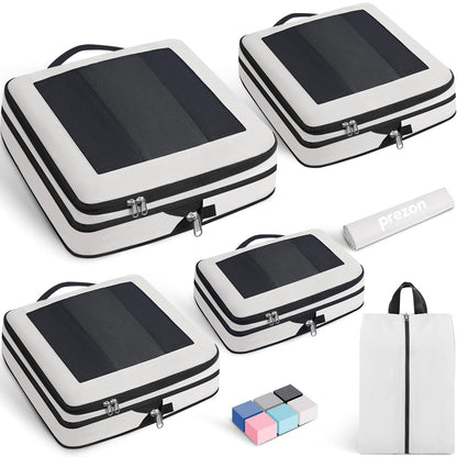 6-teiliges Kompressions-Packwürfel-Set, Creme 6 Set