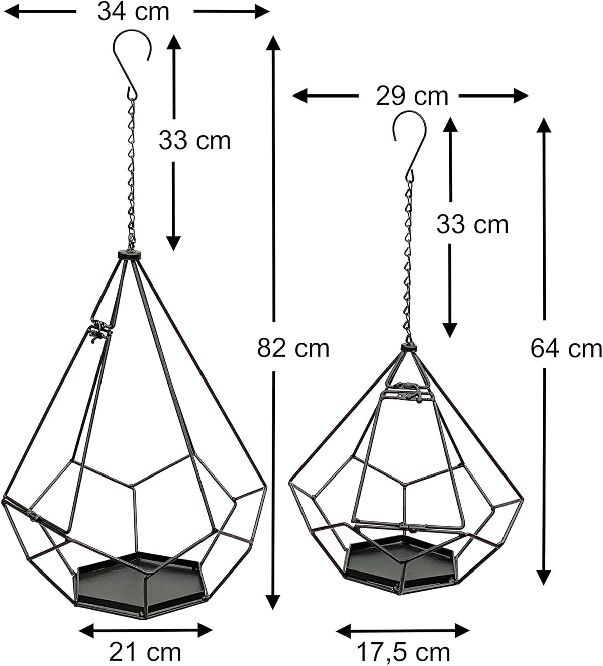 2-teiliges Blumenampel-Set, 6-eckig, 96075