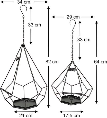 2-teiliges Blumenampel-Set, 6-eckig, 96075