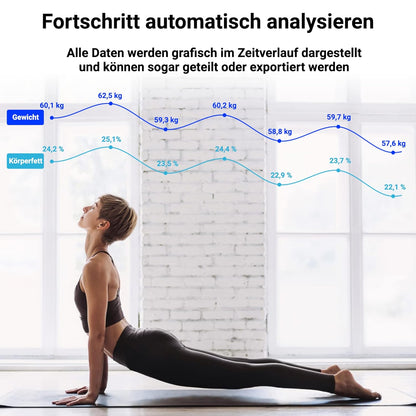 Digitale Körperfettwaage mit App-Funktion, Dunkelblau