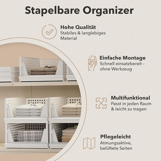 3er Set Faltbare Schrank-Organizer, Weiss