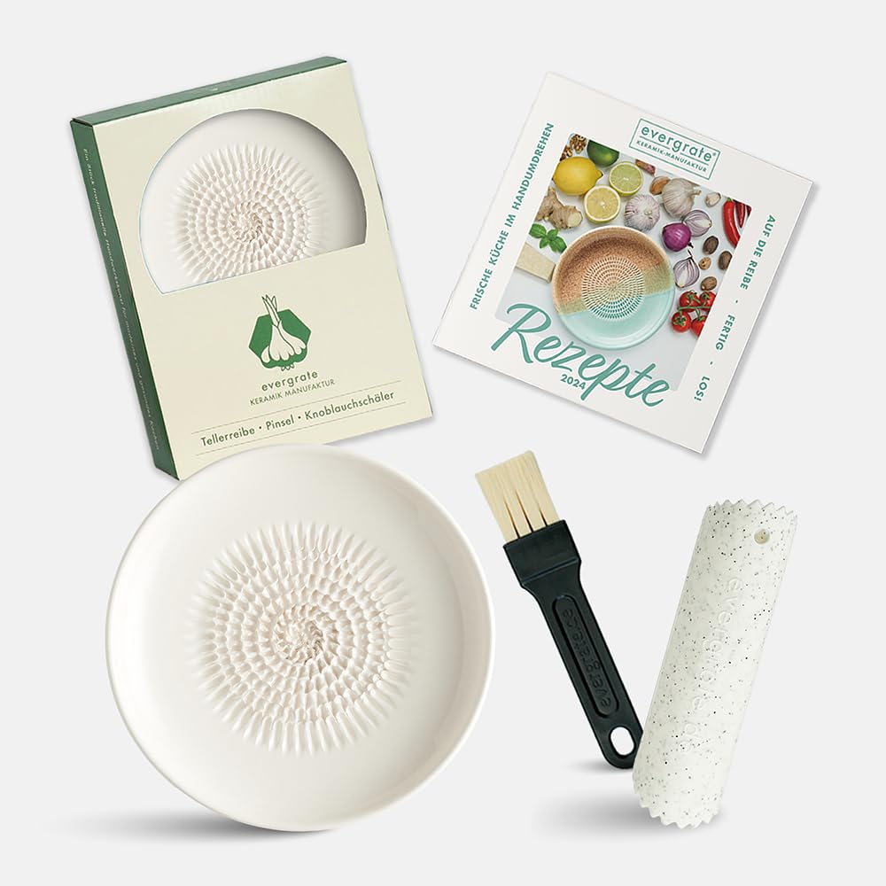 Keramikreibe mit Zubehör-Set, Cremeweiss