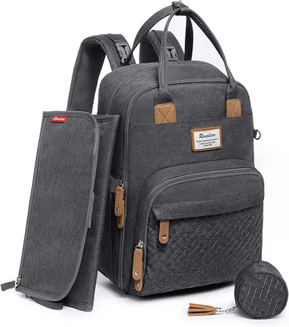 Wickelrucksack mit Wickelauflage, Dunkelgrau05