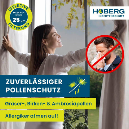 Insekten- & Pollenschutzvorhang mit Magnetbändern, 100 x 210 cm Schwarz mit Pollenschutz