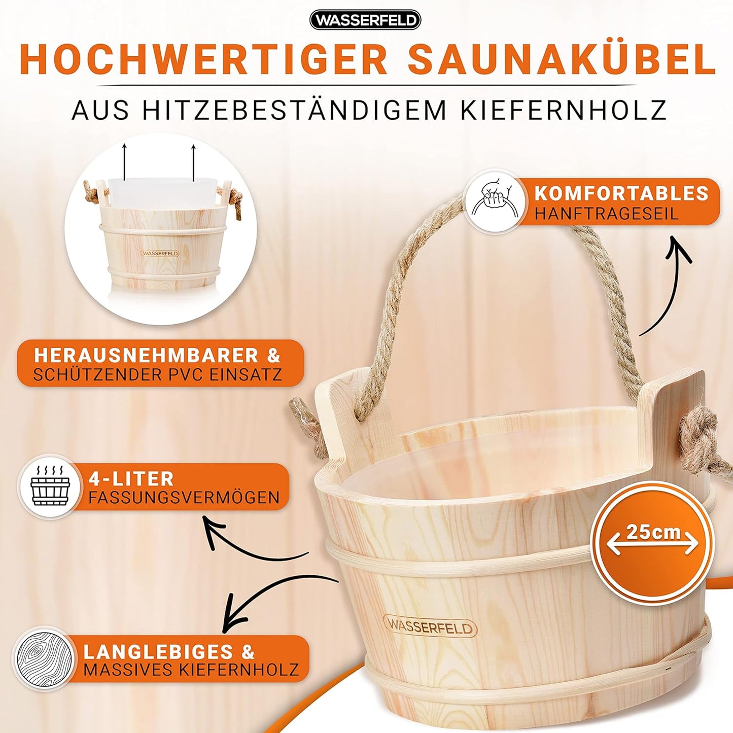 Saunaeimer-Set, 4 Liter