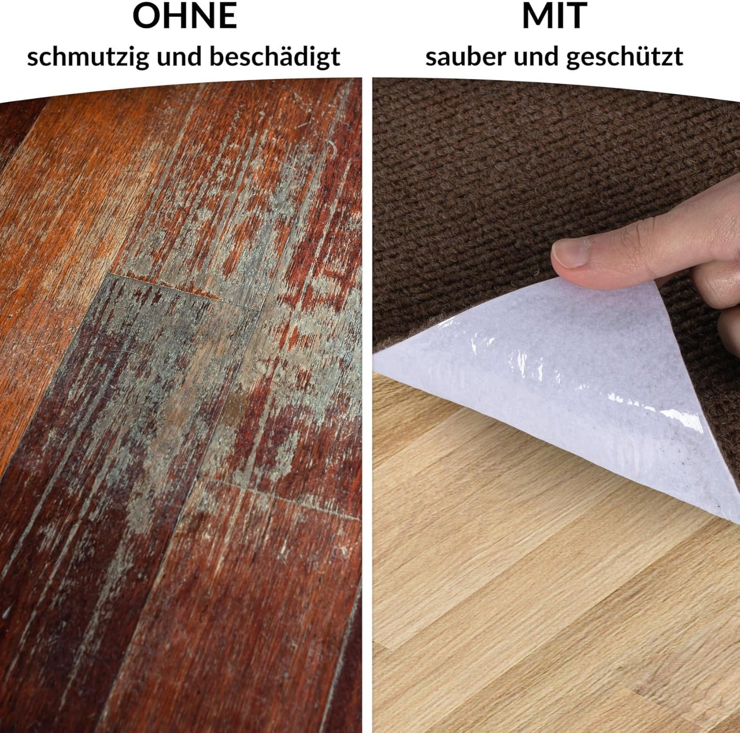 Selbsthaftende Bodenschutzmatte für Bürostuhl, 120 x 200 cm Schoko