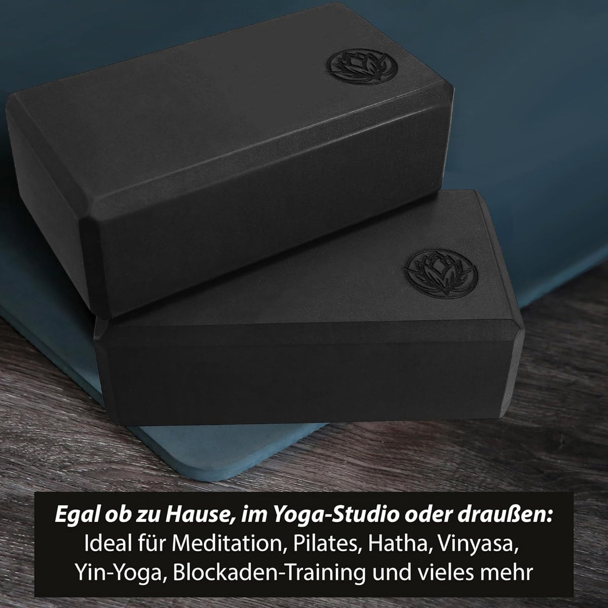 Yoga Block-Set, anthrazit 4 Stück