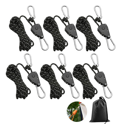 Abspannseil-Set mit Ratsche, Schwarz