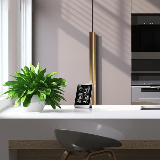 Funk-Wetterstation mit Aussensensor und Frostwarnung, Hochkant