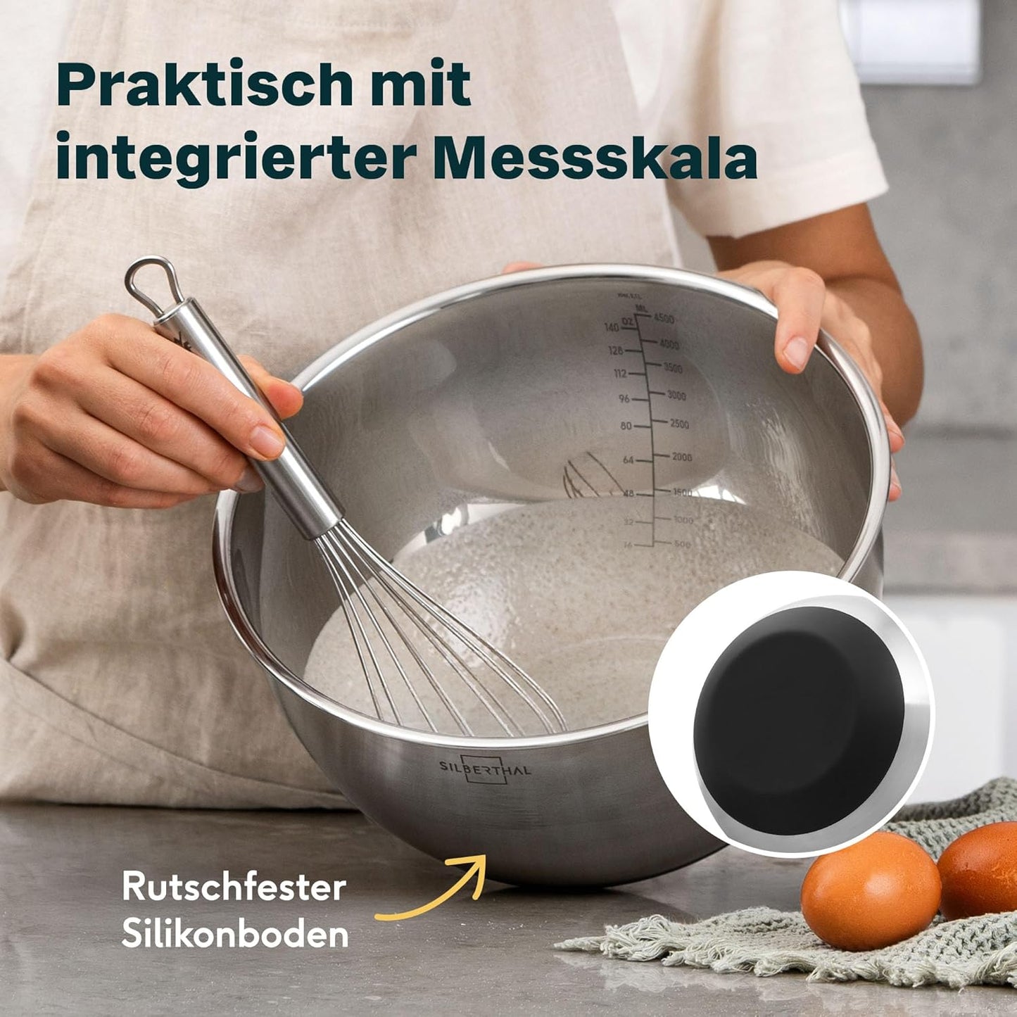 Edelstahl Schüssel-Set mit Deckel (5-teilig), 5er Set