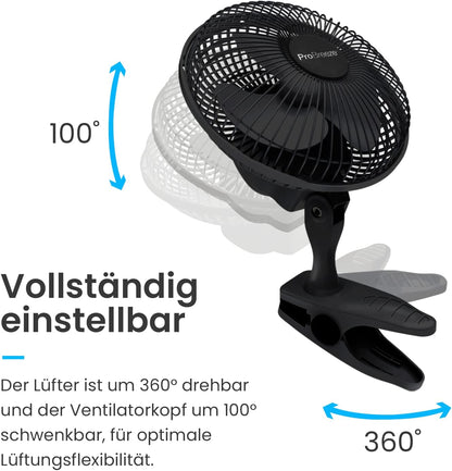 Mini-Ventilator mit Clip, Schwarz